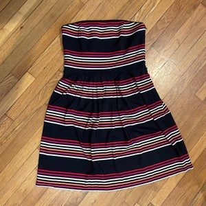 White House Black market size 8 striped strapless short flowy dress